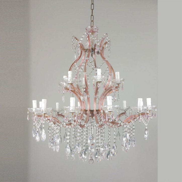 Murano Glas Kronleuchter Pink