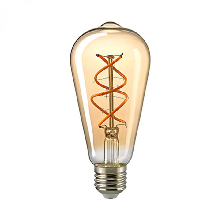 LED Filament Edison Spiral Gold E27 5,5W 250lm 2000K dimmbar