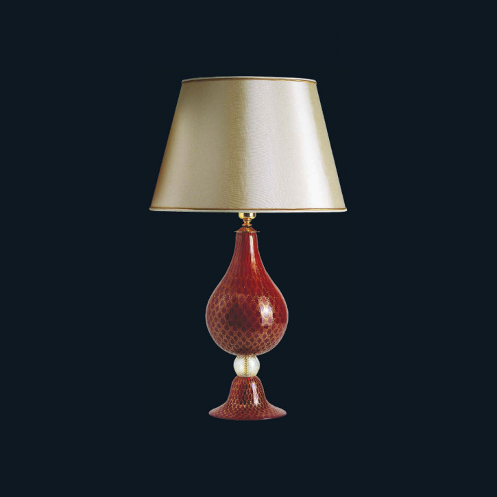 Muranoglas Leuchte rot/gold