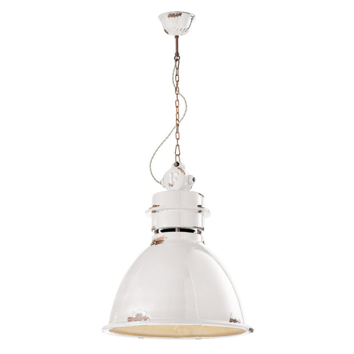 Lámpara colgante industrial con aspecto retro shabby - Bianco