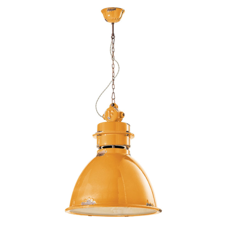 Industry pendant light with a retro shabby look - Giallo