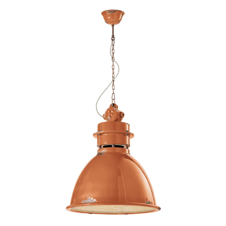 Lámpara colgante industrial con aspecto retro shabby - Arancia