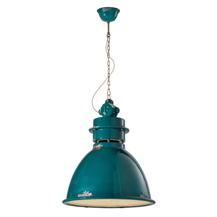 Lámpara colgante industrial con aspecto retro shabby - Verde