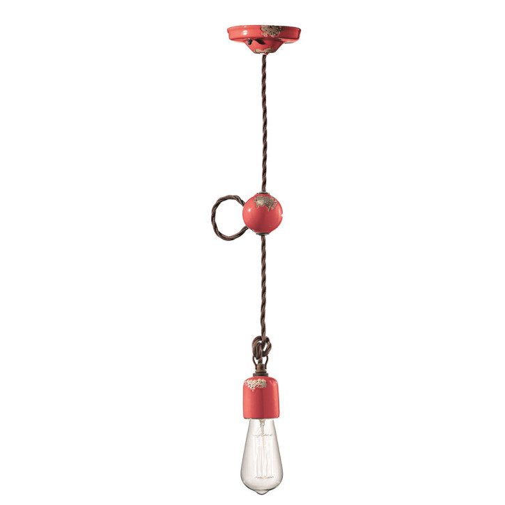 Pendant lamp with a retro shabby look - Rosso