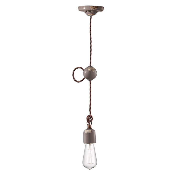 Pendant lamp with a retro shabby look - black