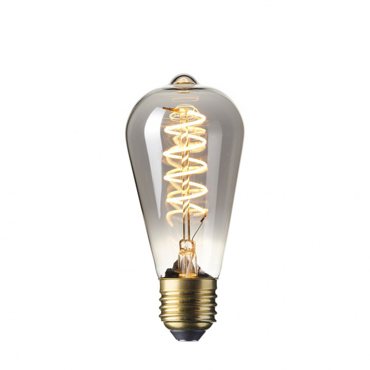 LED Full Glass Flex Filament Rustic Lamp Titanium 4W 100lm 2100K dimmable