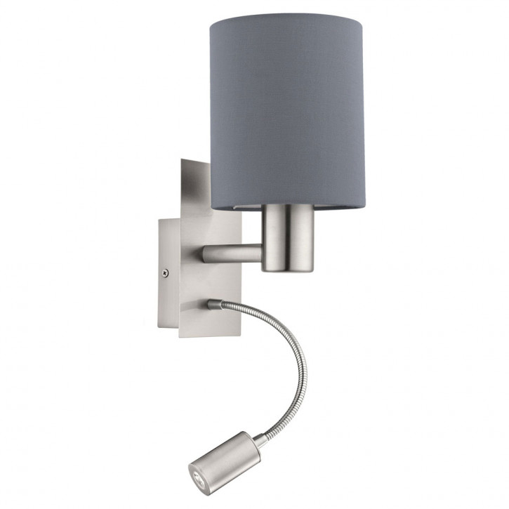 Pasteri wall lamp with reading light White gray