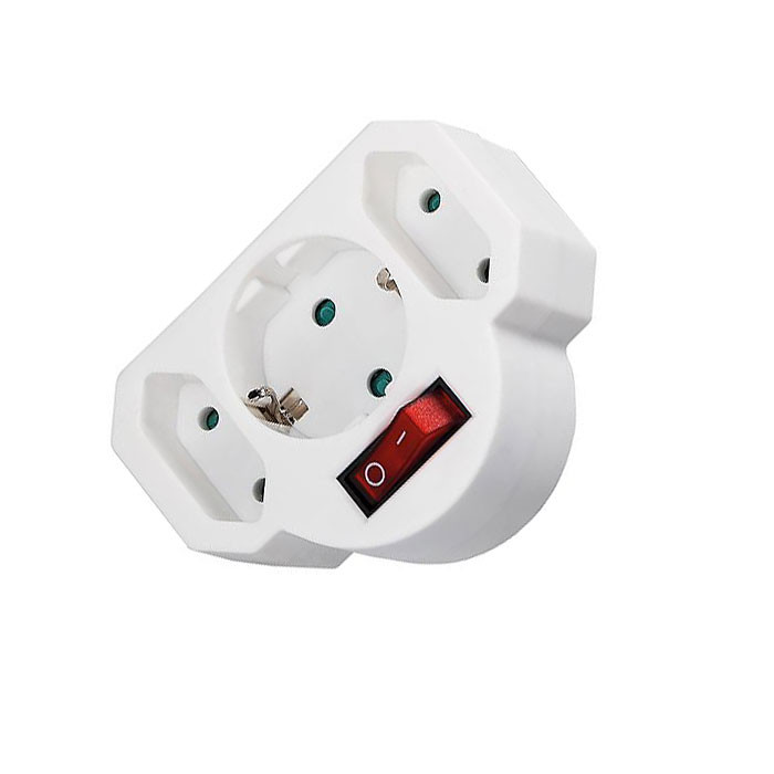 Combi adapter with switch white