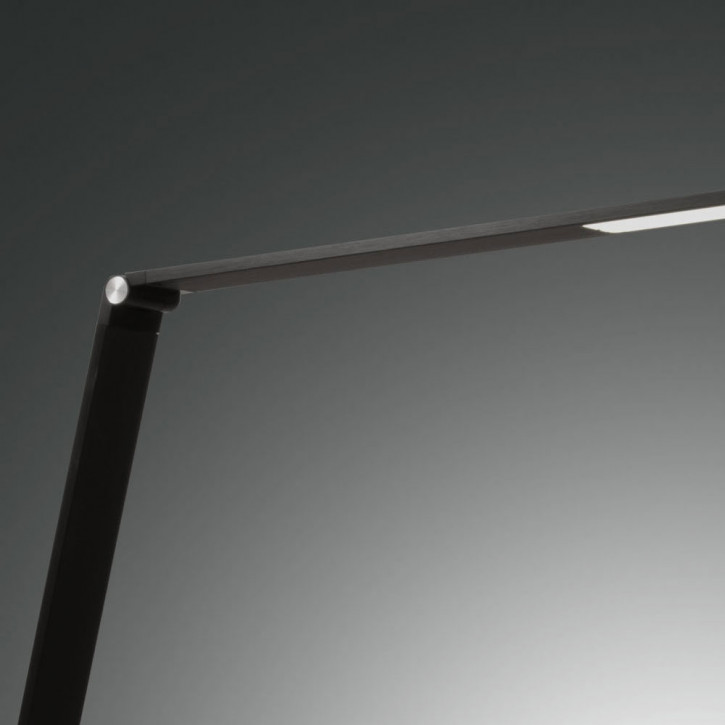 Fabas Luce, lampada da tavolo a LED, alluminio dipinto di nero, 12W,  1080lm, porta USB