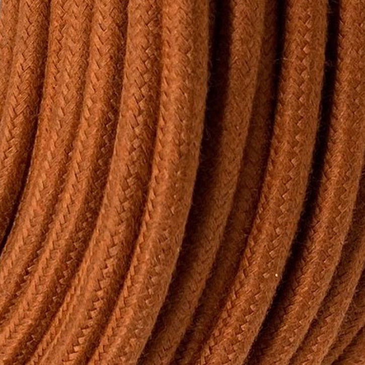 Textile cable 3x0.75mm² cotton rust brown