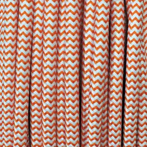 Cable textil 3x0,75mm² blanco / naranja