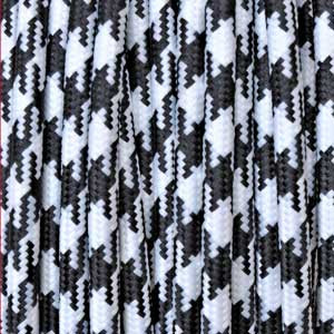 Cable textil 3x0,75mm² blanco / negro