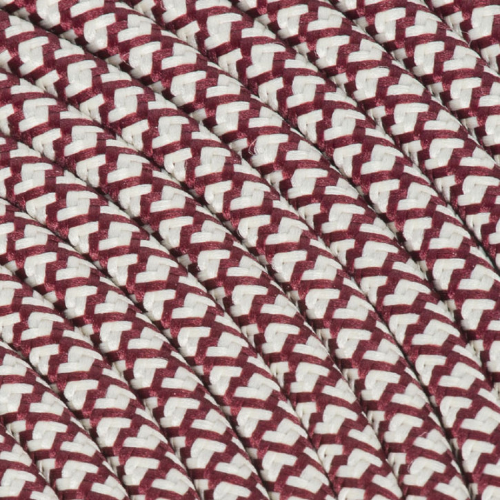 Câble 3x0,75mm² textile coton bordeaux / crème