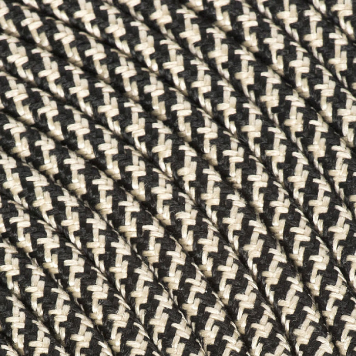 Cable textil 3x0,75mm² algodón, arena / negro