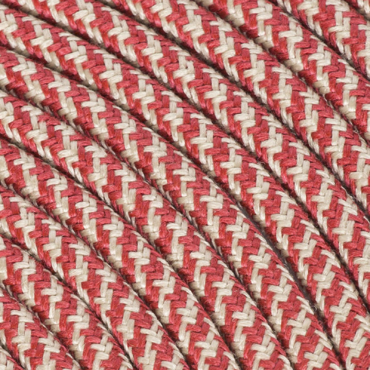 Textile cable 3x0,75mm² cotton sand / cherry
