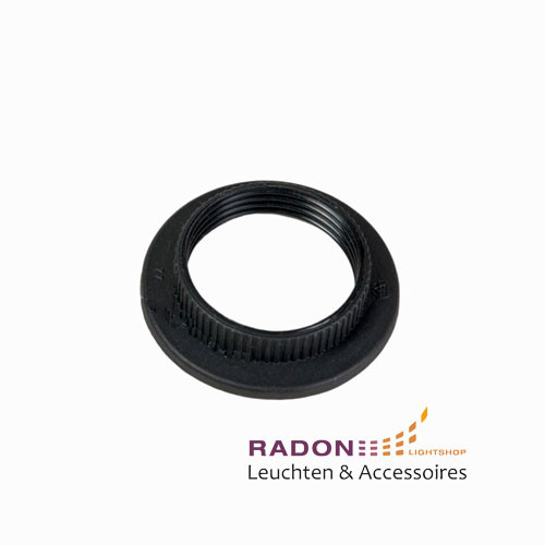 ISO screw ring for threaded jacket socket E27 plastic - black