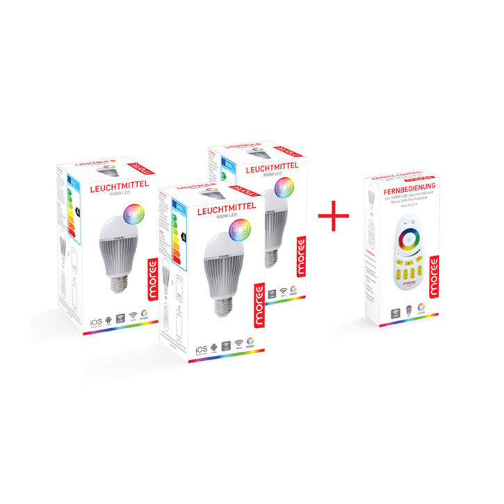 Multicolor Kit - 3 LED-Leuchtmittel mit Fernbedienung