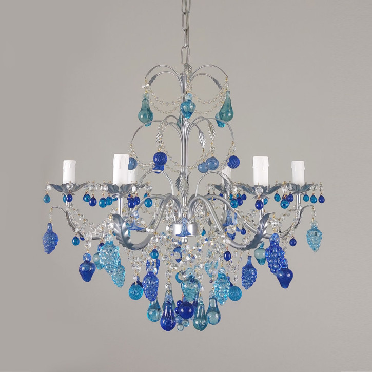 Murano Glas Leuchter "laguna blu"