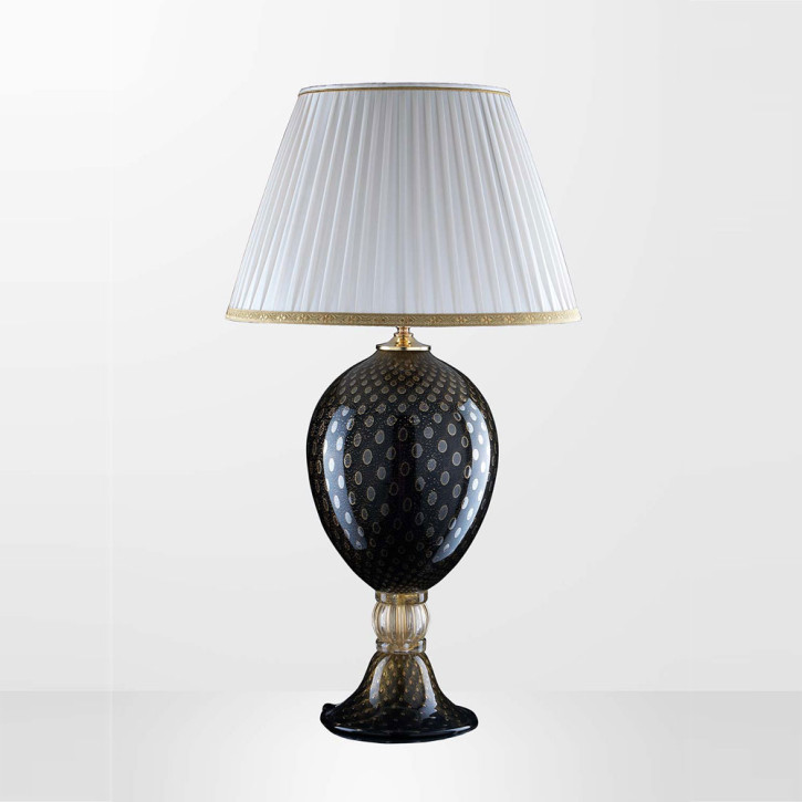Muranoglas Leuchte schwarz/gold