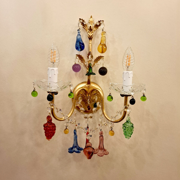 Murano wall sconce with fruits and flowers