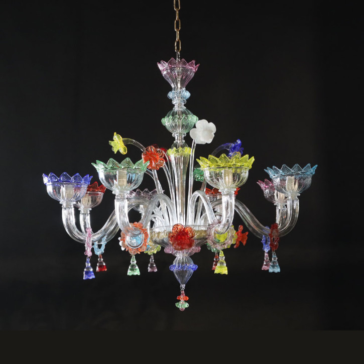 Gluttony - Muranoglas-Kronleuchter mit Blumen