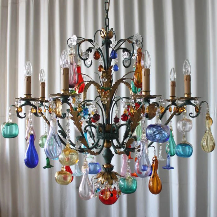 Murano chandelier with blown fruits