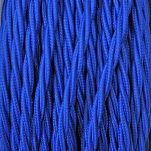 Câble textile 2 x 0,75 mm² bleu