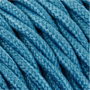 Cable textil 3x0,75mm² algodón turquesa