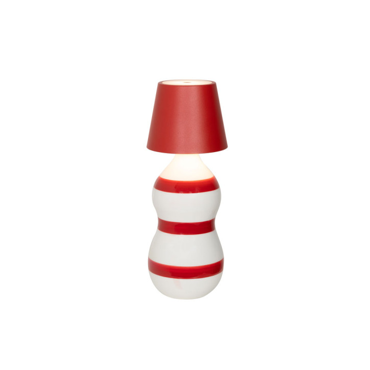 Poldina Stopper - Lido red Ceramic white - horizontal stripes