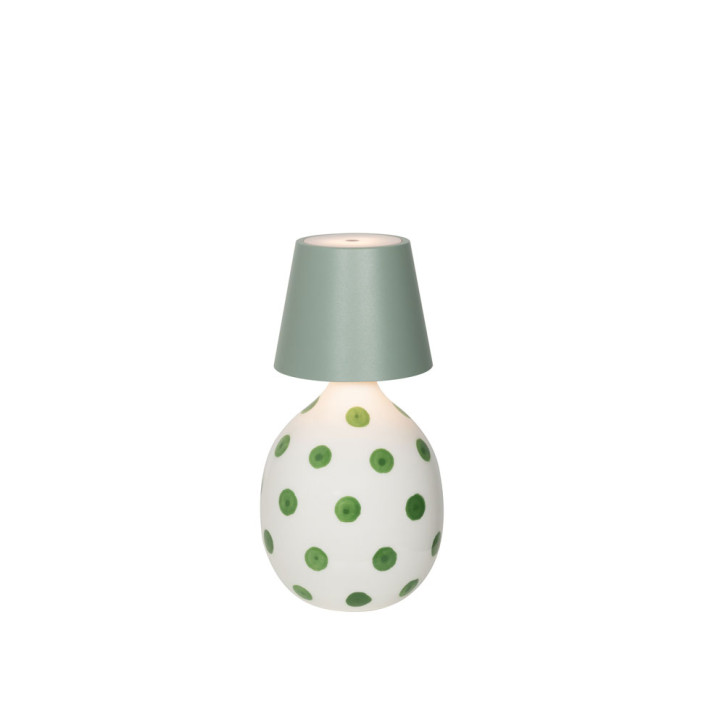 Poldina Stopper - Lido Sage Ceramic white - dots