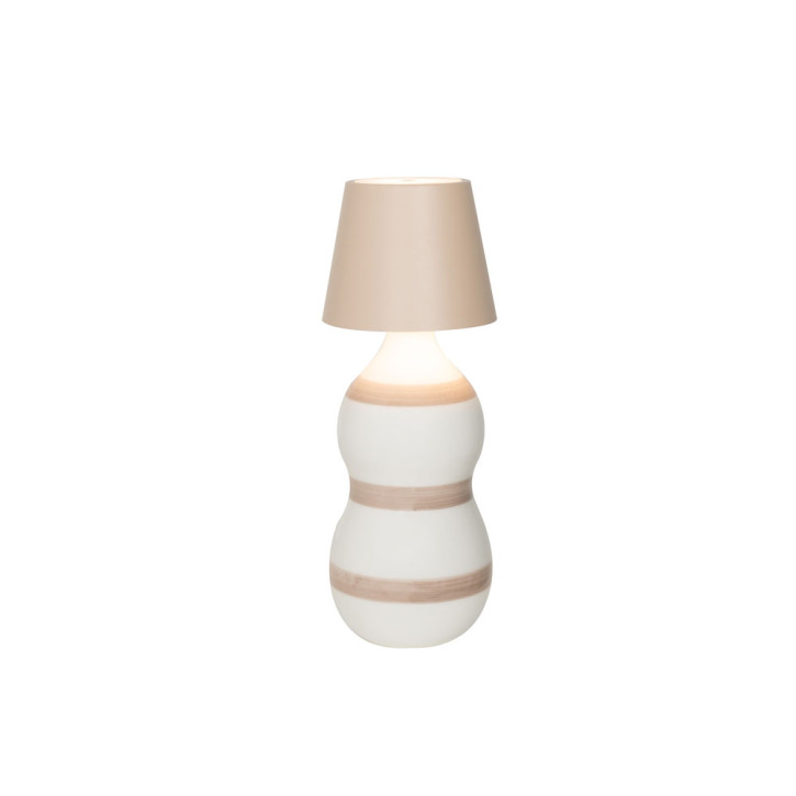 Poldina Stopper - Lido sand Ceramic white - horizontal stripes