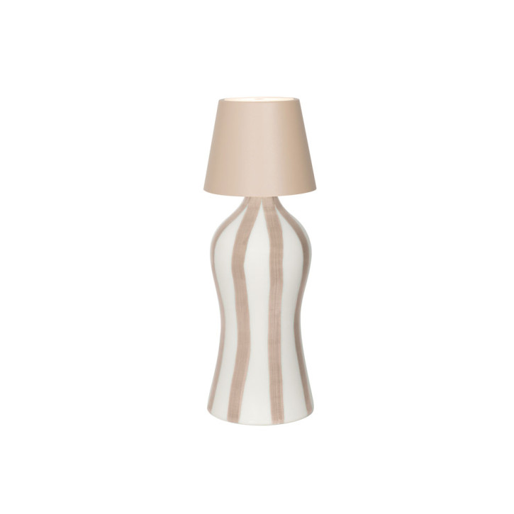 Poldina Stopper - Lido sand Ceramic white - striped vertical