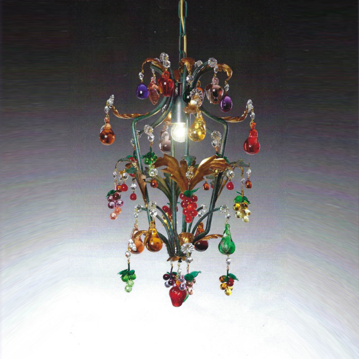Murano glass lantern with fruits