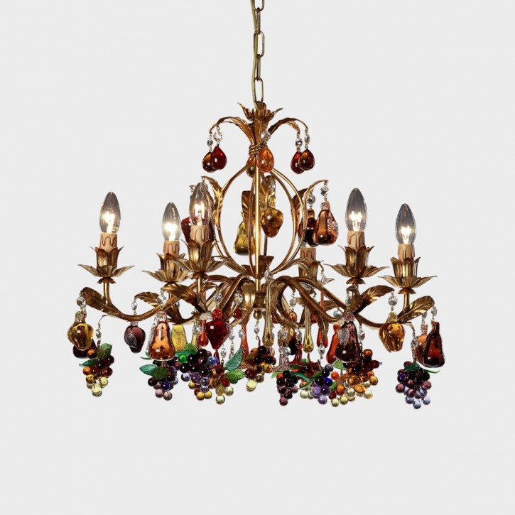 Murano chandelier with fruits and grapes