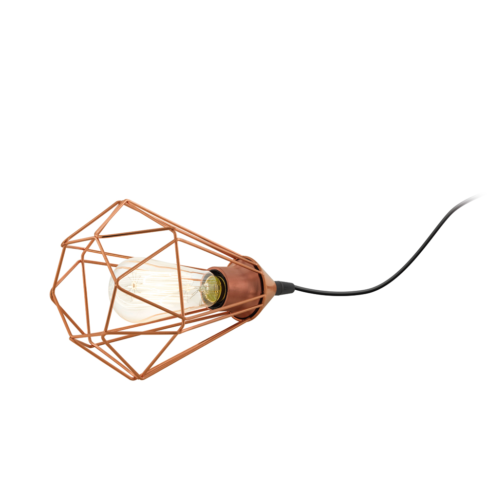lamp, copper-colored, steel, E27, black, LED, 60W, 13W table Eglo,