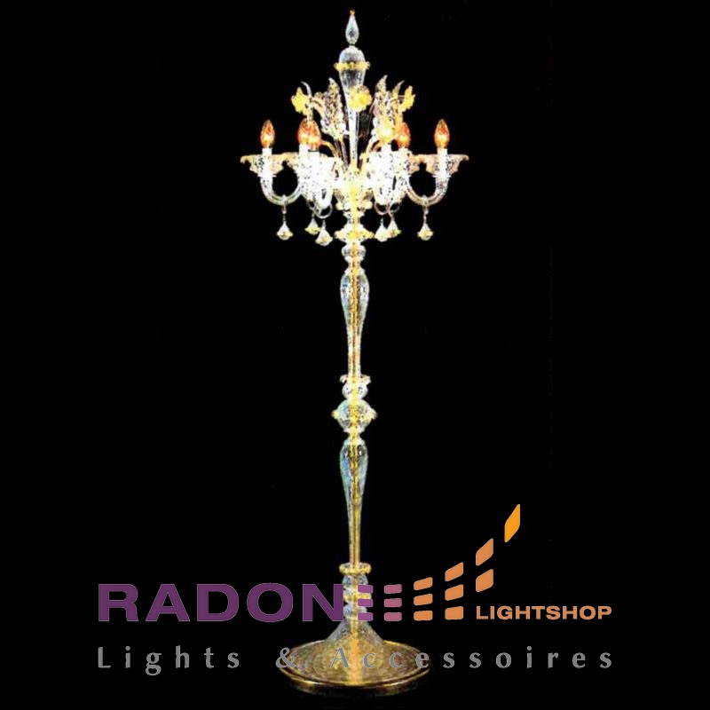 Radon Light floor lamp, LED 40W, metal, Shop, E14, glass, 6W Murano glass