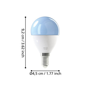 EGLO Connect.Z Lampadina LED E14 4,9W 2700-6500K RGB+TW dimmerabile 470lm