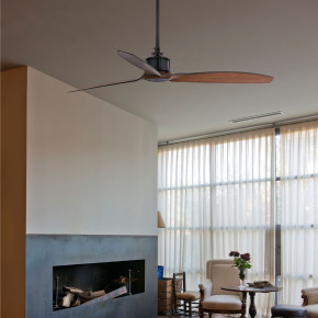 Just Fan Black/wood ceiling fan with DC motor