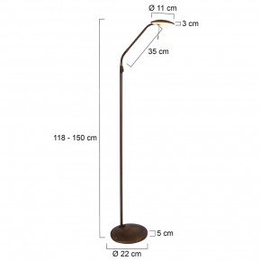 Lámpara de lectura LED Zenith bronce 2200-4000K CRI90 regulable