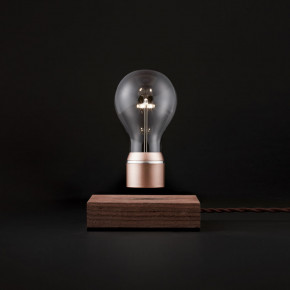Flyte Buckminster Walnut base Lightbulb with copper cap