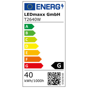 LEDmaxx Bombilla Lámpara de tubo Lámpara de horno ST26 40W E14 incolora 300°