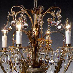 Murano chandelier with gold applications