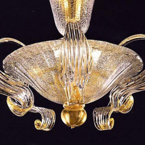 Murano Murano plafonnier en cristal avec incrustation d'or