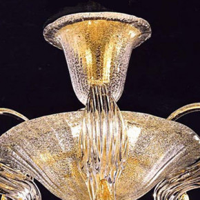 Murano Murano plafonnier en cristal avec incrustation d'or