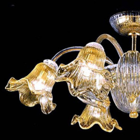 Luz de techo de Murano con inclusiones de oro