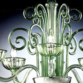 Candelabros de Murano de Murano cristal tintado verde