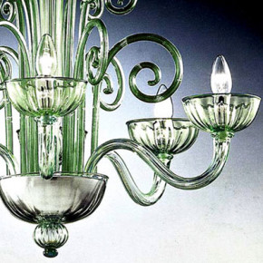 Murano chandeliers from Murano green tinted crystal