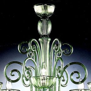 Murano chandeliers from Murano green tinted crystal