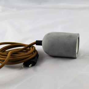 Concrete sleeve with lamp holder E27, textile cable brown