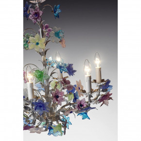 Lámpara de cristal de Murano con colores pastel de la flor